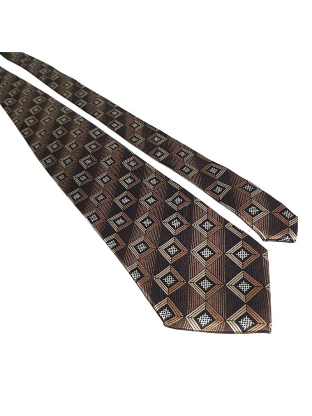 Kilburne Finch Men Silk Necktie Brown Neutral Office 58" x 3.75" Elegant Classic